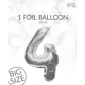Folieb silv 4 100cm Happy Party.