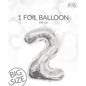 Folieb silv 2 100cm Happy Party.