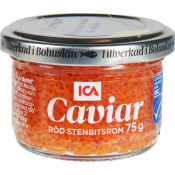 Caviar röd stenbitsrom 75g ICA.