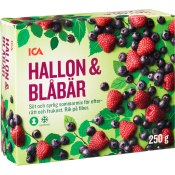 Hallon & blåbär Fryst 250g ICA.