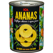 Ananasskivor i juice 567g ICA.