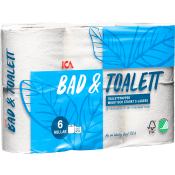 Toalettpapper 6-p Miljömärkt ICA.