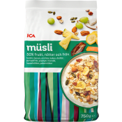 Müsli 50% Frukt & nötter 750g ICA.