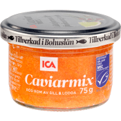 Caviarmix röd rom av sill och lodda 75g ICA.