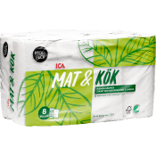 Hushållspapper Mat & kök 8-p Miljömärkt ICA.