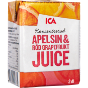 Apelsin & röd grapefrukt Koncentrat 2dl ICA.