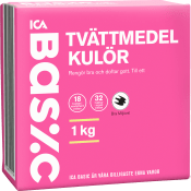 Tvättmedel Kulör 1kg Miljömärkt ICA Basic.