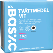 Tvättmedel Vit 1kg Miljömärkt ICA Basic.