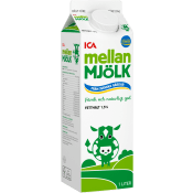 Mellanmjölk 1,5% 1l ICA.
