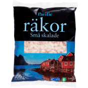 Små skalade räkor 500g Pacific.