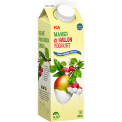 Fruktyoghurt Mango & hallon slät 2,5% 1000g ICA.