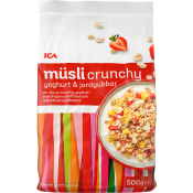 Müsli Mix crunchy jordgubb & yoghurt 500g ICA.