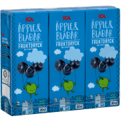 Fruktdryck Äpple & Blåbär 3-p 60cl ICA.