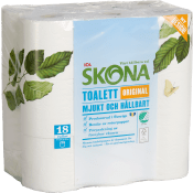 Toalettpapper 18-p Miljömärkt ICA Skona.