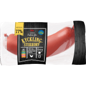 Stekkorv Kyckling Extra fin 77% Kötthalt 500g ICA.