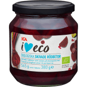 Rödbetor skivade Ekologisk 380g ICA.