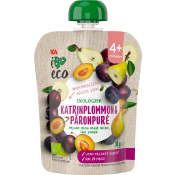 Katrinplommon & päronpuré Ekologisk 4m 90g ICA.