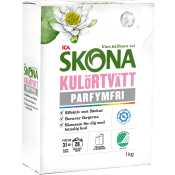 Tvättmedel Kulörtvätt Parfymfri 1kg Miljömärkt ICA Skona.