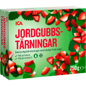 Jordgubbstärningar 250g ICA.