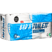 Bad & Toalettpapper 16-p Miljömärkt ICA.