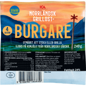 Grillostburgare Norrländsk 24% 4-p 240g ICA.