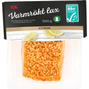 Lax i bit varmrökt citron 300g Miljömärkt ICA.