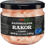 Räkor handskalade i lake 140g ICA.