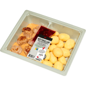 Köttbullar och kokt kulpotatis med gräddsås 400g ICA.