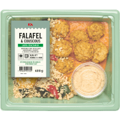Falafel & Couscous med grönsaker och hummus 400g ICA.
