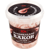 Räkor handskalade i lake 500g ICA.