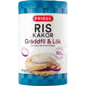 Riskakor med smak av Gräddfil & lök 125g Friggs.