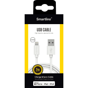 Lightningkabel 2m Vit Smartline.