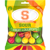 Sour Fruit Lollipops 130g S-Märke.