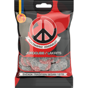 Gelegodis Peacemärke Jordgubb & Lakrits 80g Candypeople.