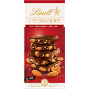 Chokladkaka LES GRANDES Mandel Havssalt Mörk 150g Lindt.