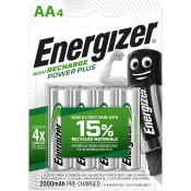 Batteri AA Laddbart 4-p Energizer Power Plus.