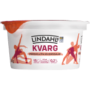 Kvarg Persika & Passionsmak Utan tillsatt socker 0,2% 150g Lindahls.