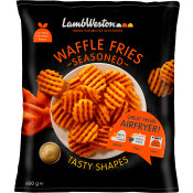 Pommes frites Waffle Fries Kryddad Fryst 600g Lamb Weston.