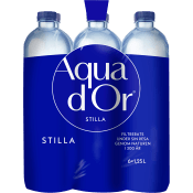 Naturligt mineralvatten Stilla 6-p 125cl Aqua d'or.
