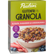 Granola blåbär & rabarber Glutenfri 350g Pauluns.