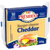 Hamburgerost Cheddar 200g President.