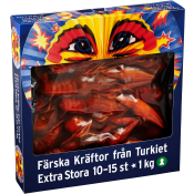 Kräftor färska extra stora 10-15p 1kg Pandalus.