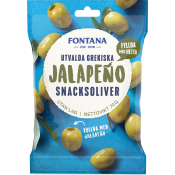 Snacksoliver Jalapeno Fyllda 70g Fontana.