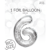 Folieb silv 6 100cm Happy Party.