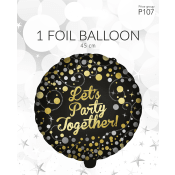 Folieb lets party svart 40cm Happy Party.