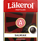 Halstabletter Salmiak 25g Sockerfri Läkerol.