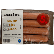 Grillkorv Skinnfri 65% Kötthalt 640g Stensåkra.