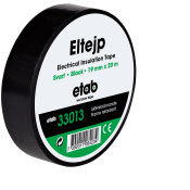 Eltejp svart 19mm x 20m.