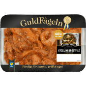 Kycklingbröstfilé strimlad paneng red curry 600g Guldfågeln.