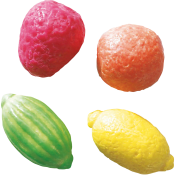 Tuggummifrukter.